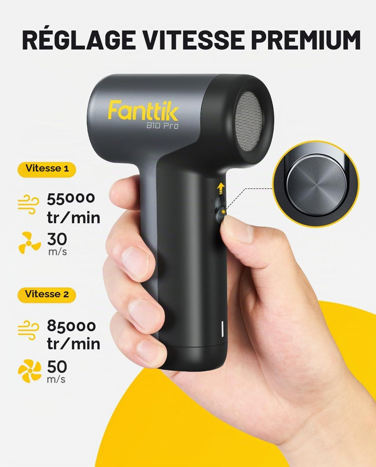 Fanttik B10 Pro - Souffleur d'air électrique sans fil 110 000 tr/min