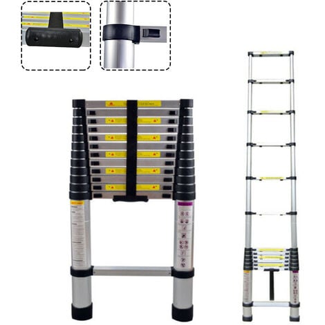 STANEW Aluminium Échelle pliante 3.2M Télescopique Pliable
