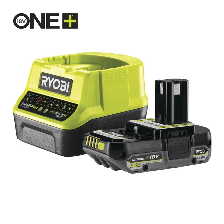 RYOBI - Pack chargeur 2,0 A + 1 Batterie Lithium+ 18V ONE+™ – 2,0 Ah compacte