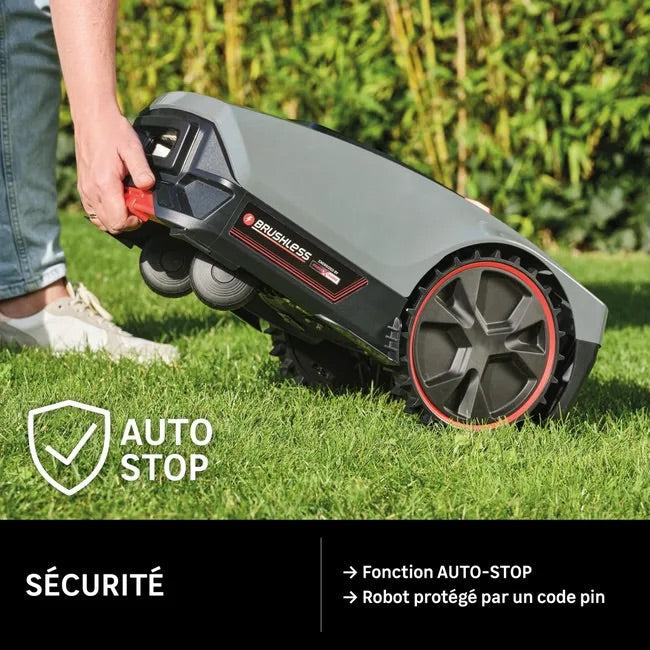 Robot tondeuse STERWINS 400m² + Batterie 18V